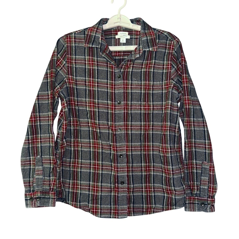 LL Bean Men's Scotch Plaid Flannel Shirt M Regular Relax Fit Button Western Farm